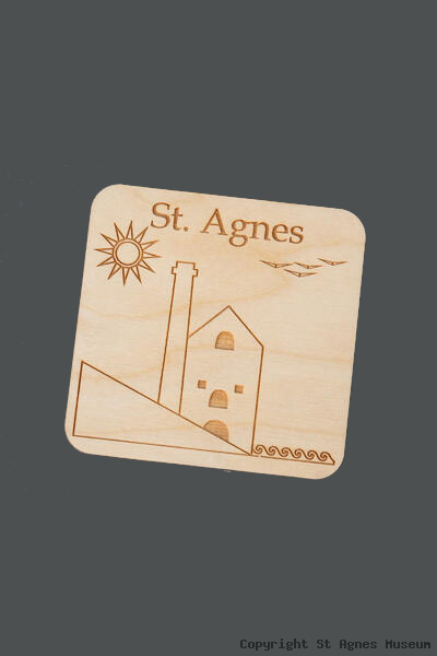 Coaster, Wooden laser cut St Agnes Engine House design product photo